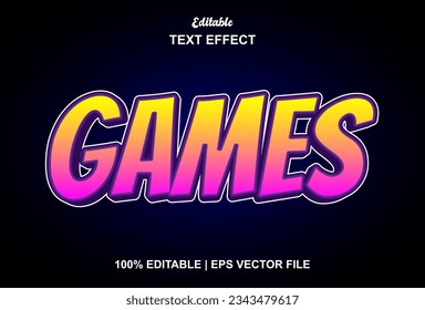 games text effect with yellow color graphic style editable.