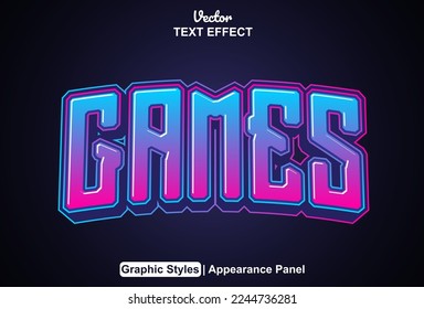 Games text effects with graphic style and editable.