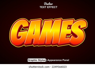 Games text effects with graphic style and editable.