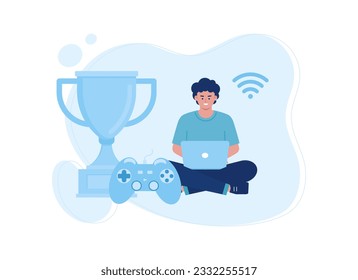 Games tournament trending concept flat illustration