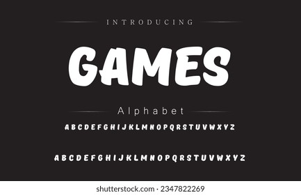 Games vector brush style font, alphabet, typeface