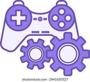 Gamification Color Icon. Vector Icon of Game Joystick and Gears. Interactive Fun Education. Workshop concept