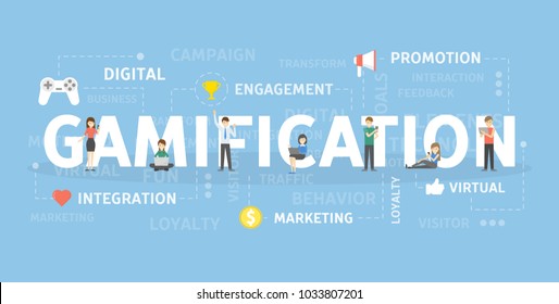 Gamification concept illustration. Idea of competition and apps.