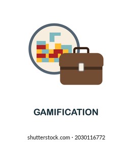 Gamification flat icon. Simple sign from collection. Creative Gamification icon illustration for web design, infographics and more
