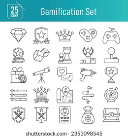 Gamification game design icon set