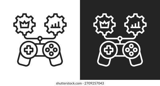 Icono De Gamificación En Estilo De Línea En Blanco Y Negro