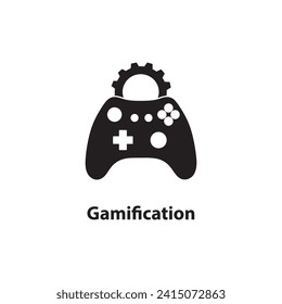 Gamification Symbol, Gamification Icons gefüllt, flache, einfache Illustration auf weißem Hintergrund..eps
