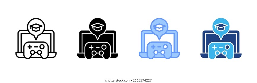 Ícone de gamificação definir coleção de vários estilos