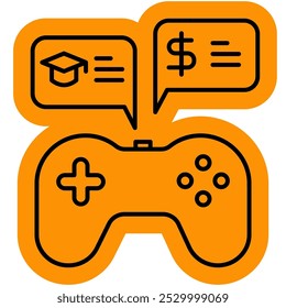 Icono de gamificación, símbolo, mejora, escuela