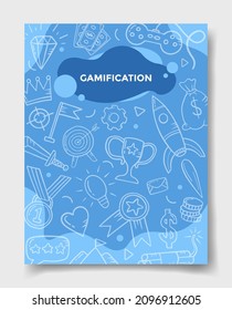gamification life technology concept with doodle style for template of banners, flyer, books, and magazine cover