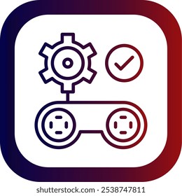 Gamification Line Gradient Round Corner Vector Icon Design