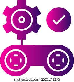 Design de ícone de vetor de duas cores da linha de gamificação