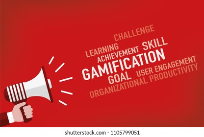 Gamification And Megaphone Concept