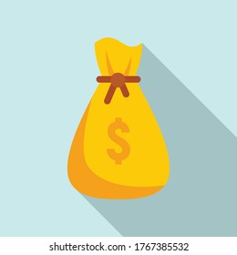 Gamification money bag icon. Flat illustration of gamification money bag vector icon for web design