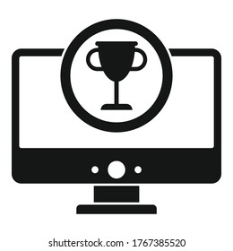 Gamification monitor cup icon. Simple illustration of gamification monitor cup vector icon for web design isolated on white background