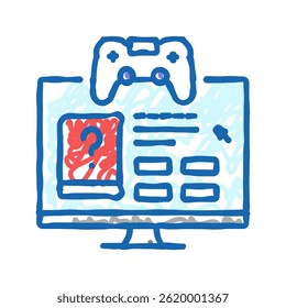 gamification online learning platform doodle icon sketch vector. gamification online learning platform sign. isolated symbol illustration