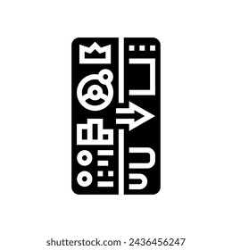 gamification ux ui design glyph icon vector. gamification ux ui design sign. isolated symbol illustration