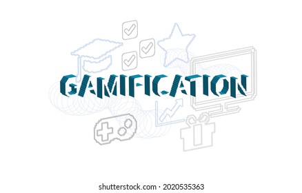 gamification vector abstract concept word design symbol cloud