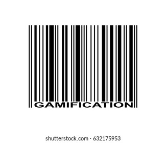 Gamification word and barcode icon
