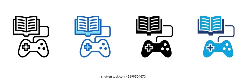 Gamified Learning Icon Multi Style Vector Illustration