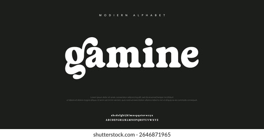Gamine Classy elegant font, vintage type or luxury premium typeface, vector English royal alphabet. Classic typography in modern or old art deco style, serif letters for modern or retro poster font 
