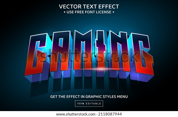 Gaming 3D editabel text\
effect template
