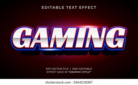 Gaming 3d editable text effect sport style