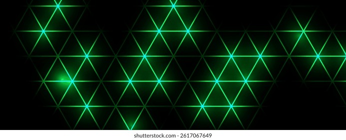 Gaming abstract background. Hexagon technology futuristic dark vector abstract background with blue and pink colored bright flashesunder hexagon. 
