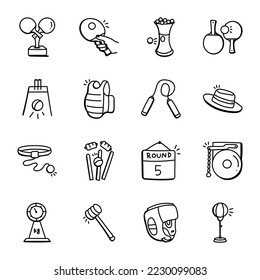 Gaming Accessories Doodle Icons collection

