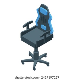 Gaming armchair icon isometric vector. Game chair. Monitor computer