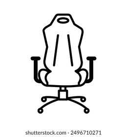 Gaming armchair icon linear logo mark in black and white