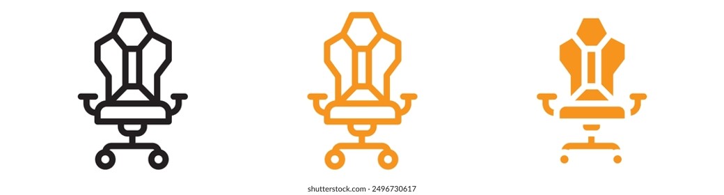 Gaming Armchair Icon Set Comfort Seating Illustrations for E-Sports and Gaming