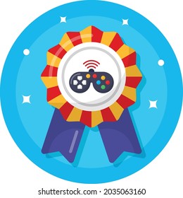 gaming award ribbon Concept Vector Icon Design, Esports or mind sport Symbol, Electronic sports Equipment Sign, Video gaming hardware Stock illustration