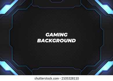 Gaming background black and blue with element