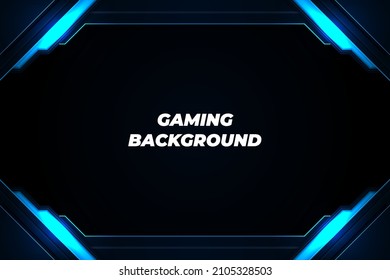 Gaming background black and blue with element