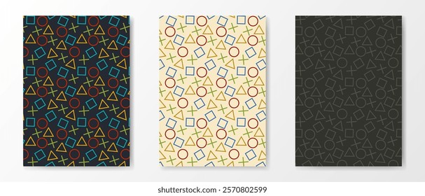 Gaming background set. Game cover template with gamepad symbols. Esport wallpaper design