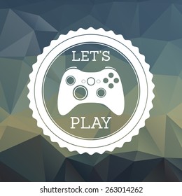 gaming badge on trendy triangle background