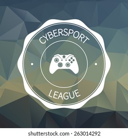 gaming badge on trendy triangle background