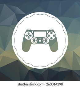 gaming badge on trendy triangle background