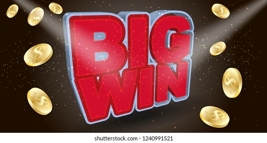 Gaming  banner for online casino, poker, roulette, slot machines, card games. 3d, stylish inscription