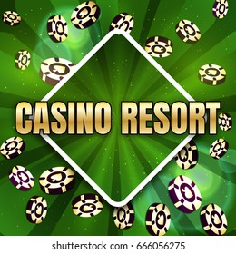 Gaming  banner for online casino, poker, roulette, slot machines, card games. Elements for gambling