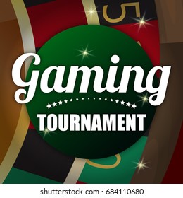 Gaming  banner for online casino, poker, roulette, slot machines, card games. Elements for gambling