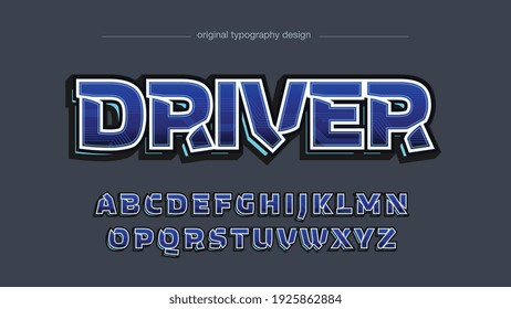 Gaming Blue Techno Sports 3D Bold Futuristic Artistic Font Typography
