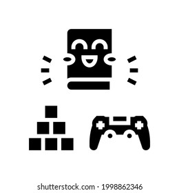 gaming book glyph icon vector. gaming book sign. isolated contour symbol black illustration