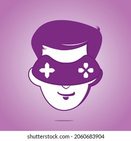 Gaming boy logo vector design.  Gaming mascot template design.
