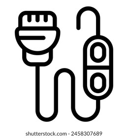 Gaming cable icon outline vector. Videogame stuff. Digital computer tool