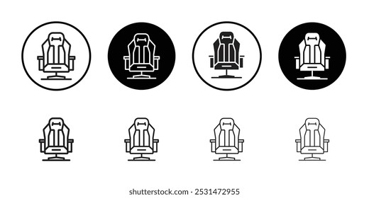 Gaming chair icon Isolated flat vector in outline