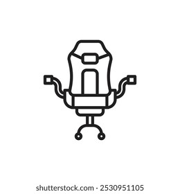 Spielstuhl Symbol Dünne Linie flache Illustration