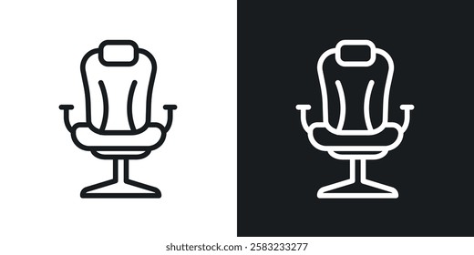 Gaming chair icons in black and white liner strokes for web design.