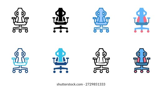 Iconos de la silla del juego fijan la colección múltiple del estilo. Trazo editable 

